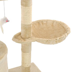 Helloshop26 Arbre à chat 138 cm - Beige pas cher