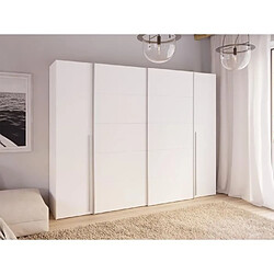 Armoire 4 portes penderie - Blanc mat