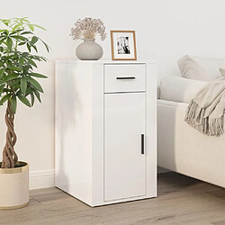 vidaXL Bureau Blanc brillant