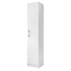 Pegane Armoire, placard de rangement avec 1 porte coloris blanc - longueur 35 x profondeur 32 x hauteur 170 cm