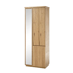 Pegane Armoire 3 portes miroir - Chêne
