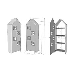 Mes Armoire 1 porte enfant - Rose pas cher