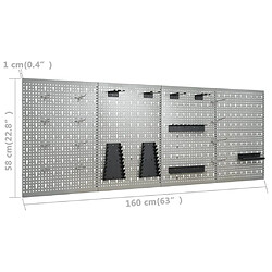 vidaXL Panneaux perforés 4 pcs pas cher