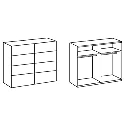 Avis Pegane Armoire placard avec miroir - Blanc