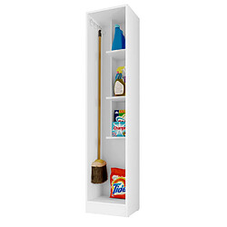 Pegane Armoire, placard de rangement avec 1 porte coloris blanc - longueur 35 x profondeur 32 x hauteur 170 cm