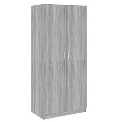 vidaXL Garde-robe Sonoma gris 80x52x180 cm Bois d'ingénierie