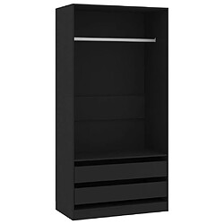 vidaXL Garde-robe Noir 100x50x200 cm Bois d'ingénierie