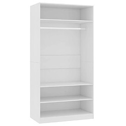 vidaXL Garde-robe Blanc 100 x 50 x 200 cm Bois d'ingénierie