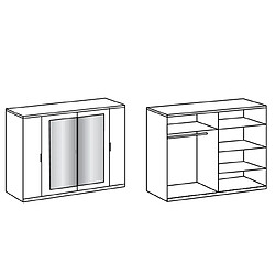 Avis Pegane Armoire placard avec miroir - Chêne