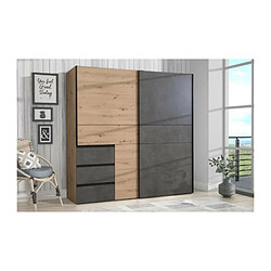 Avis Armoire penderie avec miroir - chêne