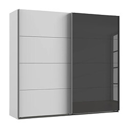 Pegane Armoire placard avec miroir - Blanc