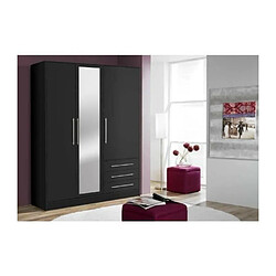 JUPITER Armoire de chambre style contemporain en bois agglomere noir - L 144,6 cm