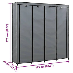 VidaXL Garde-Robe 282448 - Gris pas cher