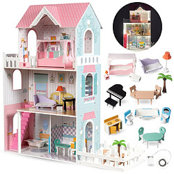 Mamabrum - Grande Maison de Poupées en Bois LED
