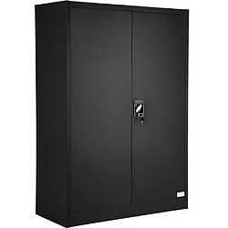 Helloshop26 Armoire de bureau verrouillable 4 niveaux - Noir