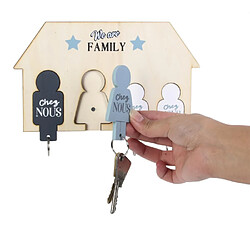 Paris Prix Porte-Clés Mural Famille - Naturel et Bleu