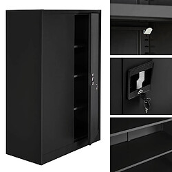 Helloshop26 Armoire de bureau verrouillable 4 niveaux - Noir