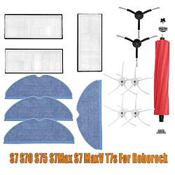 Kit accessoires aspirateur Roborock Lot filtre lavable, brosse latérale et serpillière compatibles Roborock S7/S7 Max/MaxV/S70/S75