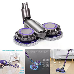 Tête de serpillière électrique pour aspirateur Dyson V6 Accessoire pour aspirateur balai Dyson V6 - Tête rotative double - 160 tr/min - Tampons lavables en nylon - Convient aux modèles V6 Animal, Motorhead, DC58-DC62-DC74
