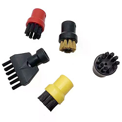 Brosse de nettoyage vapeur pour Karcher SC Brosse pour nettoyeur vapeur catégorie accessoires aspirateurs - compatible SC1 à SC5 - poils nylon résistants - brosses rondes et plate - pour saletés tenaces et surfaces variées