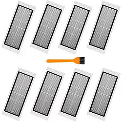 Filtres HEPA pour aspirateurs robots Roborock S/S5/S6 - Lot de 8 Filtres de remplacement pour robots Roborock S4 S5 S6 et séries E — haute efficacité — capture des particules fines — faciles à installer et nettoyer — avec brosse de nettoyage