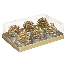 Lot de Bougies Déco Marron Glacé Or