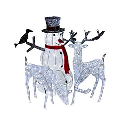 Monstershop Couple Biche & Cerf LED - Froid + Bonhomme Neige