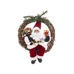 Feeric Lights And Christmas Couronne Père Noël velours 30 cm