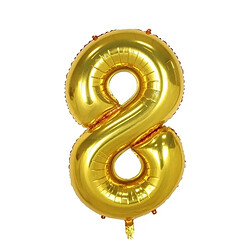 Wewoo 2 PCS Ballons Aluminium Nombre - 40 Pouces - Or