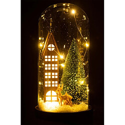 Avis Paris Prix Cloche Déco LED Verre Maison - 27 cm Marron