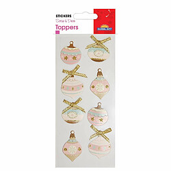 Youdoit Stickers en relief Boules de Noël pastel