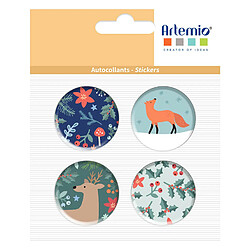 Artemio 4 Stickers Noël en Métal