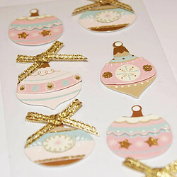Youdoit Stickers en relief Boules de Noël pastel