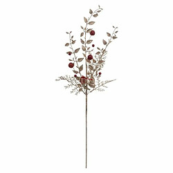 Branche Feuilles Déco Or Rouge
