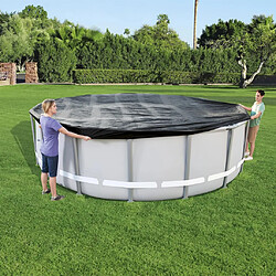 BESTWAY Couverture Flowclear 488 cm Couverture de piscine - PVC avec trous de vidange - Facilité d'installation - Compatible Bestway Power Steel