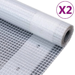 vidaXL Bâches Leno 2 pcs 2x4 m - Blanc