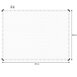 ECD Germany Bâche 6x8 m - Blanc pas cher