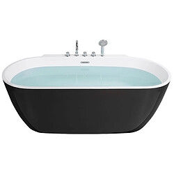 Beliani ROTSO - Noir blanc Baignoire autoportante - Acrylique avec mitigeur - 286 L - 170 x 80 x 83 cm