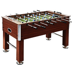 vidaXL Table de Football Marron Baby-foot pour matchs amicaux - MDF/acier - Dimensions 140 x 74.5 x 87.5 cm