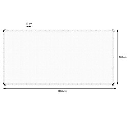 ECD Germany Bâche avec œillets - 6x12 m - Blanche pas cher