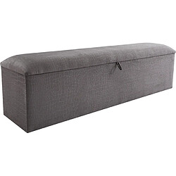 Vivenla Moscow - Gris Banc bout de lit velours - Rangement intégré - Style élégant - L 150 x P 41 x H 45 cm