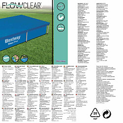 Avis Bestway Couverture Flowclear 221x150 cm - Bleu
