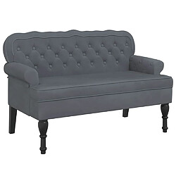 Banc avec Dossier Velours Gris Foncé - vidaXL