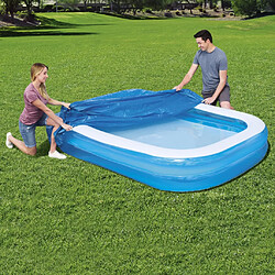 Bestway Flowclear 58319 Couverture de piscine - 262 x 175 x 51 cm - Polyéthylène - Trous de drainage - Fixation cordée