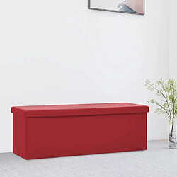 VidaXL Banc de Rangement Pliable - Rouge Bordeaux PVC