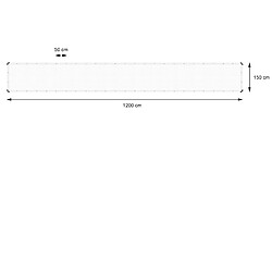 ECD Germany Bâche avec œillets 1,5x12 m 260 g/m² - Blanc pas cher