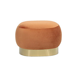 ICONIK INTERIOR Pouf - Velours et métal - Luxe Jaune