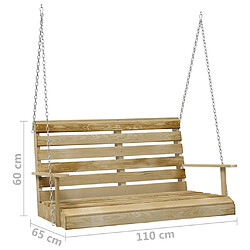vidaXL Balancelle Bois de pin imprégné 110 cm pas cher