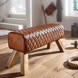 Mes Banc en cuir et manguier - Marron