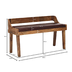Acheter Mes Banc en cuir et manguier - Marron